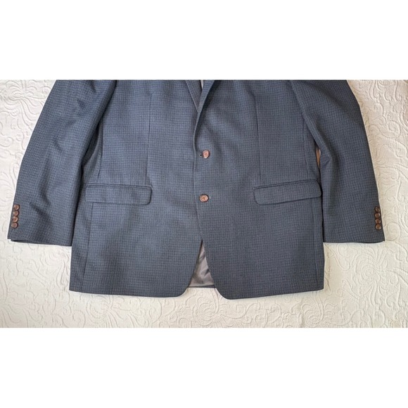 L Ralph Lauren VTG Herringbone Tweed Wool Blk/white Blazer Sport Coat Men 44XL - Picture 3 of 13